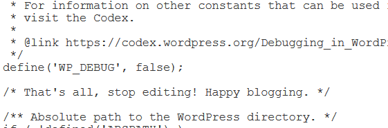 WP_DEBUG Wordress